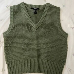 Forever 21 Green V-Neck Sweater